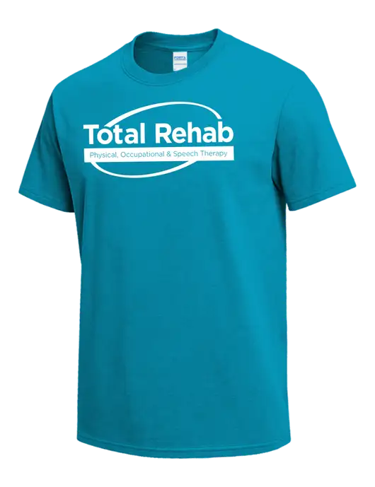 Sapphire Blue Heavyweight 6.1 oz T-Shirt w/Total Rehab Logo