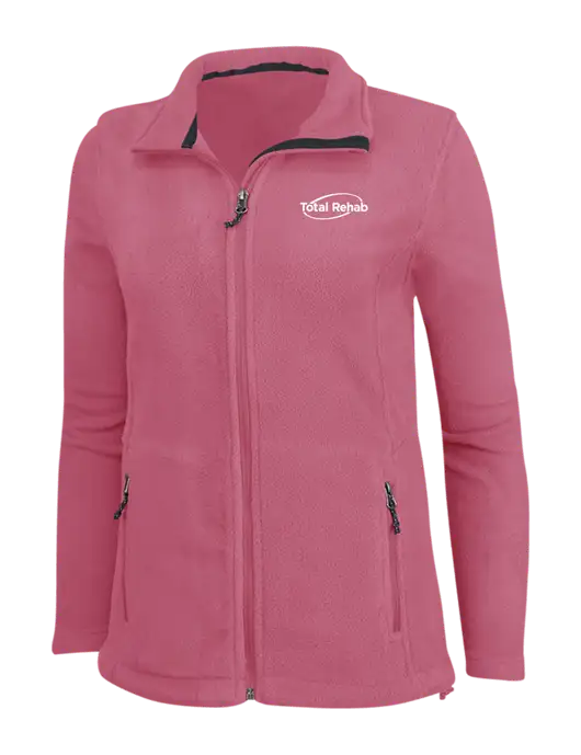 Womens Pink Fleece Jacket w/Total Rehab Logo