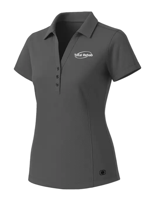 OGIO Womens Medium Grey ONYX Polo w/Total Rehab Logo
