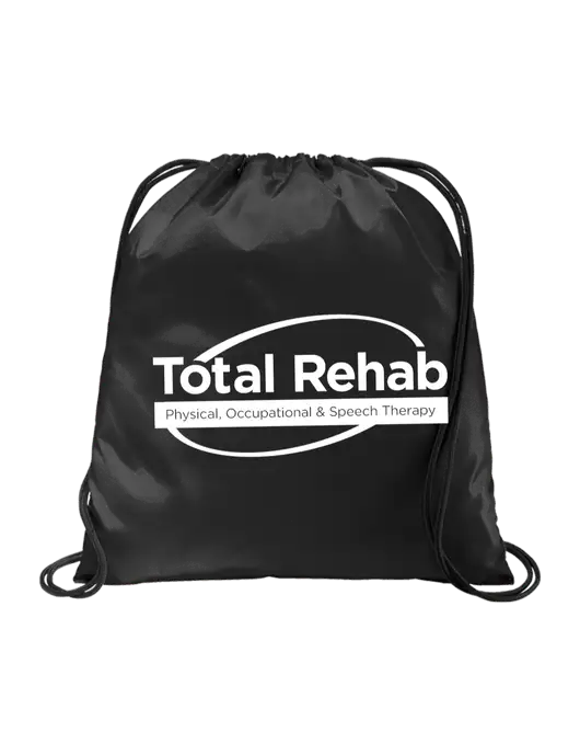 Drawstring  Black Cinch Pack w/Total Rehab Logo