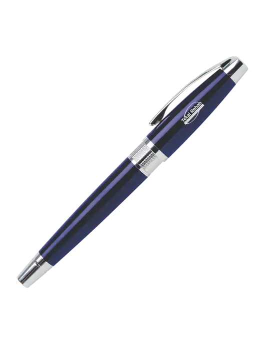 Masscotti Navy Rollerball Pen - Black Ink w/Total Rehab Logo