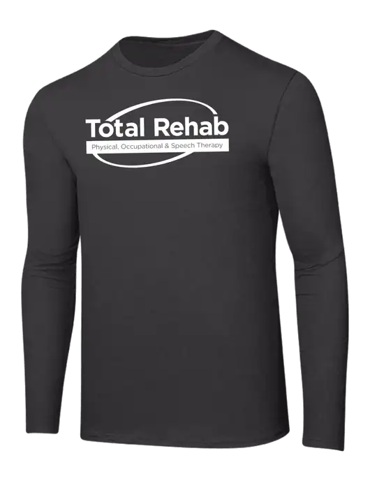 Ring Spun Charcoal 4.5 oz Long Sleeve T-Shirt w/Total Rehab Logo