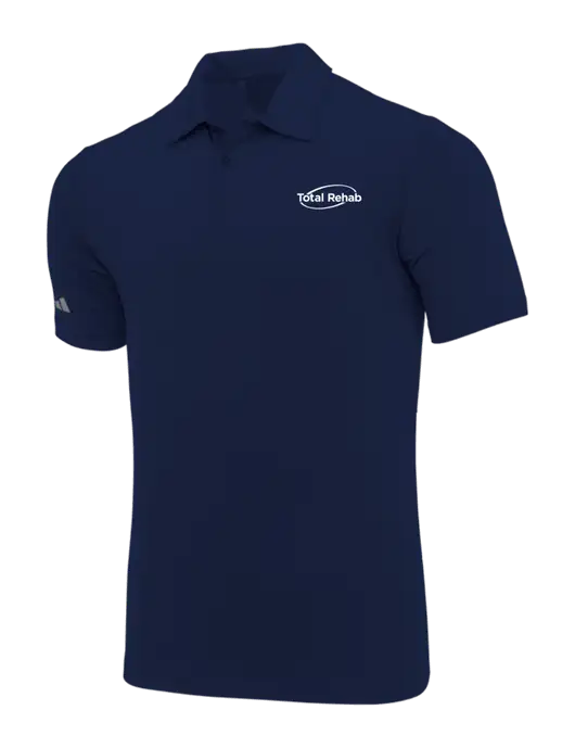 Adidas Navy Blue Ultimate Solid Polo w/Total Rehab Logo