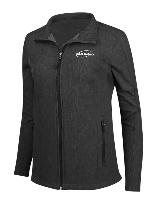 Black Charcoal Heather Womens Core Soft Shell Jacket w/Total Rehab Logo