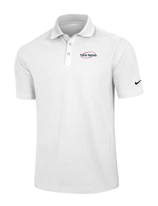 Nike White Dri-FIT Classic Polo w/Total Rehab Logo