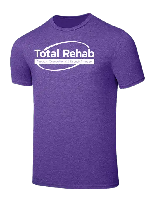 Seriously Soft Heathered Purple T-Shirt w/Total Rehab Logo