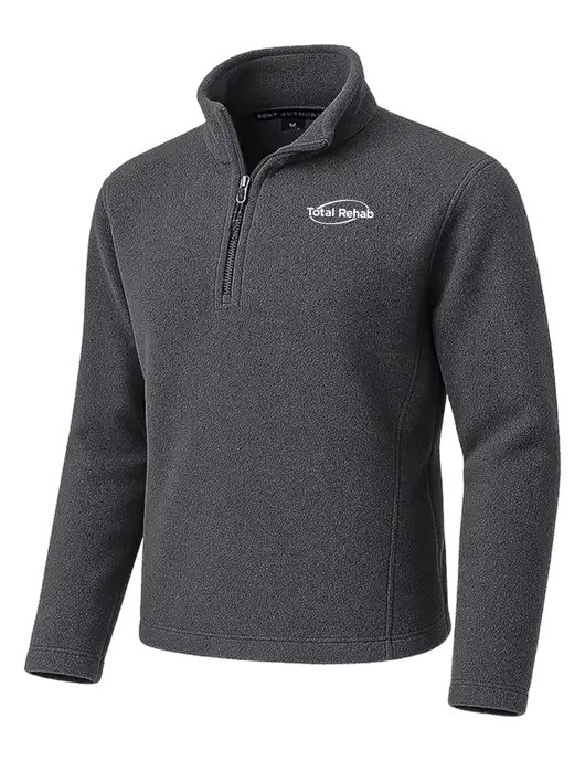 Dark Grey Fleece 1/4-Zip Pullover w/Total Rehab Logo