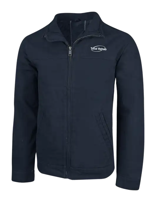 Cornerstone Navy Washed Duck Cloth Flannel Lined Work Jacket w/Total Rehab Logo
