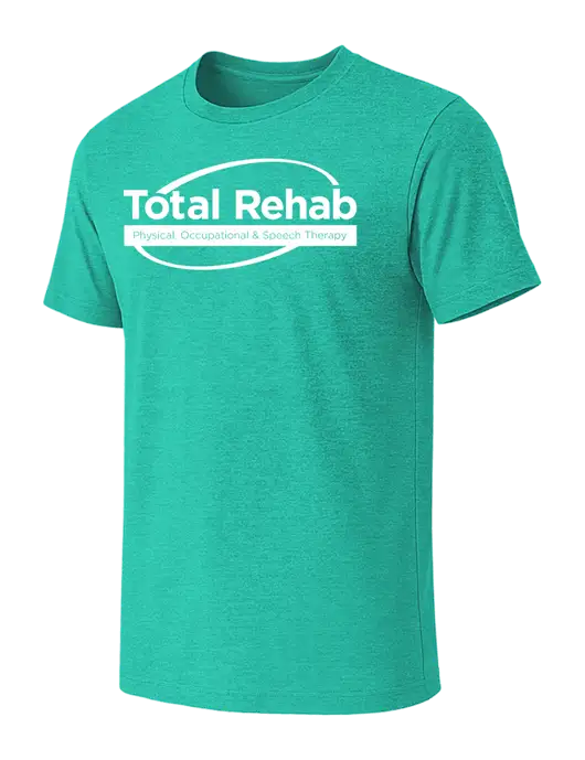 BELLA+CANVAS Heather Teal CVC Short Sleeve Tee w/Total Rehab Logo