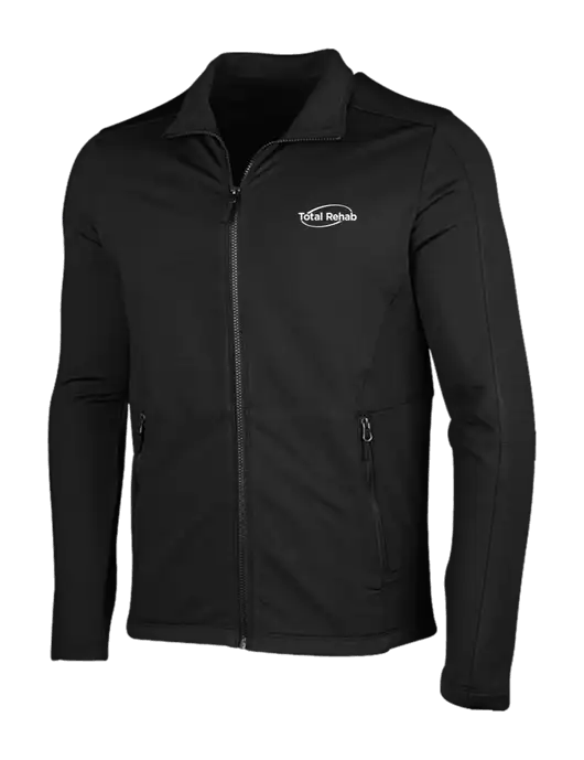 Deep Black Grid Fleece Jacket w/Total Rehab Logo