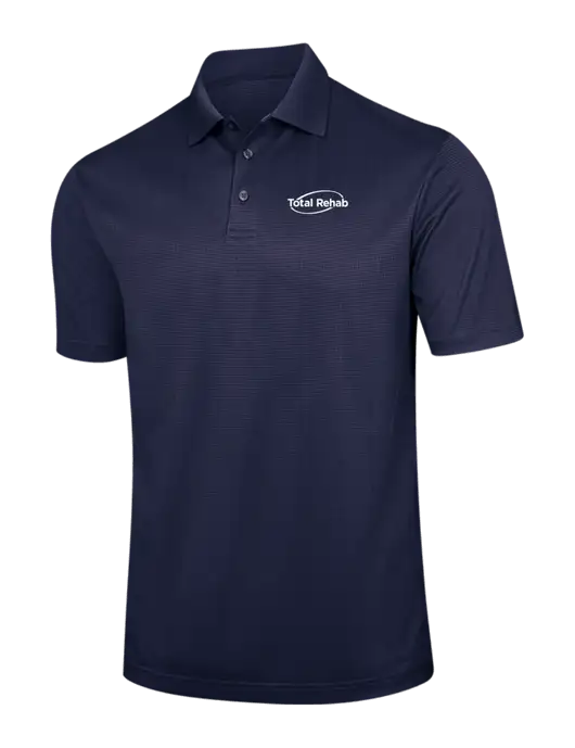 Navy Performance Fine Jacquard Polo w/Total Rehab Logo