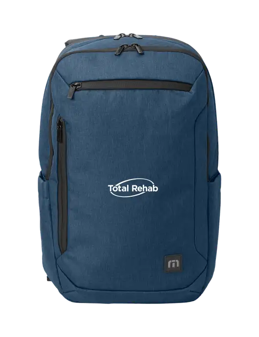 TravisMathew Heather Navy Duration Backpack w/Total Rehab Logo