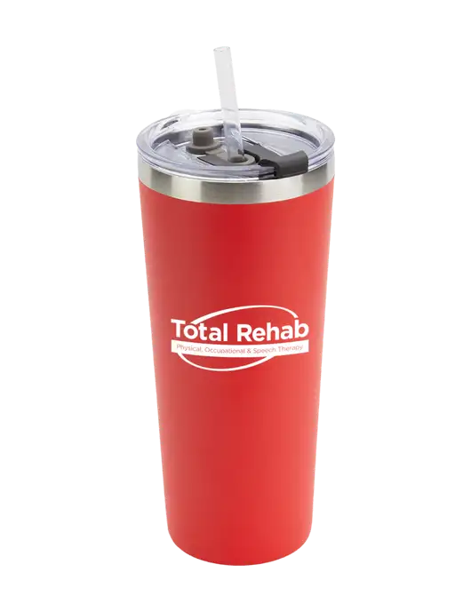Brighton Red 20 oz Insulated Tumbler & Straw w/Total Rehab Logo