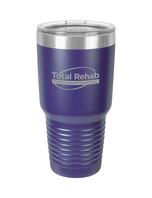 Polar Camel 30 oz Powder Coated Purple Vacuum Insulated Tumbler w/Total Rehab Logo
