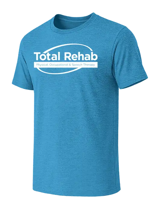 BELLA+CANVAS Heather Sapphire CVC Short Sleeve Tee w/Total Rehab Logo