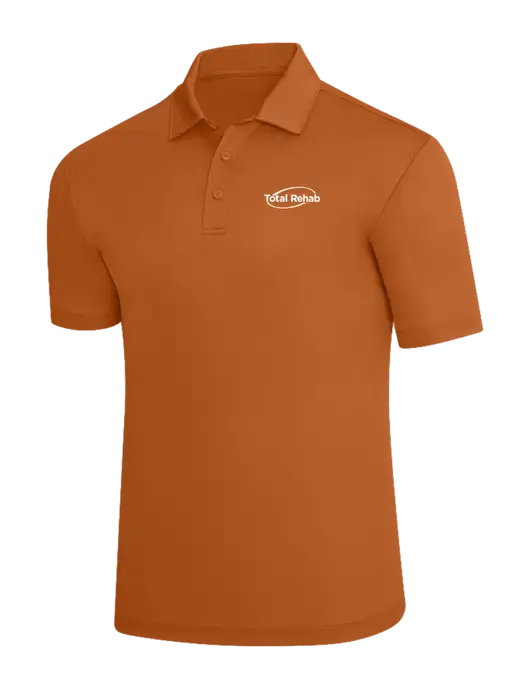 Burnt Orange Silk Touch Polo w/Total Rehab Logo