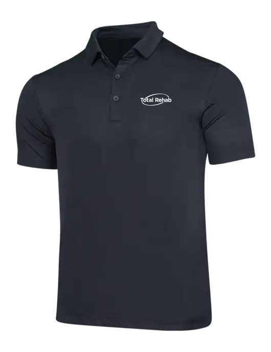 Black Posi-UV Pro Polo w/Total Rehab Logo