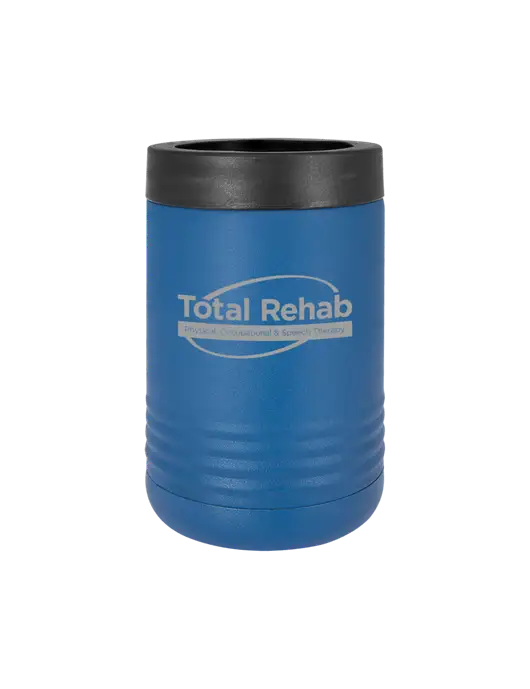 Polar Camel 12 oz Powder Coated Royal Blue Vacuum Insulated Beverage Holder w/Total Rehab Logo