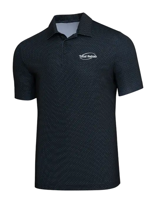 Adidas Black Diamond Dot Print Polo w/Total Rehab Logo
