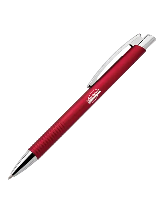 Malay Red Ballpoint Pen - Blue Ink w/Total Rehab Logo