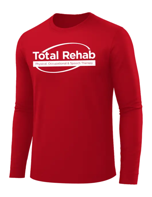 Long Sleeve Red PosiCharge Competitor Tee w/Total Rehab Logo