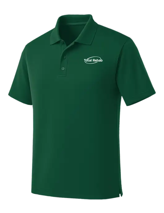 Dark Green Dry Zone UV Micro Mesh Polo w/Total Rehab Logo