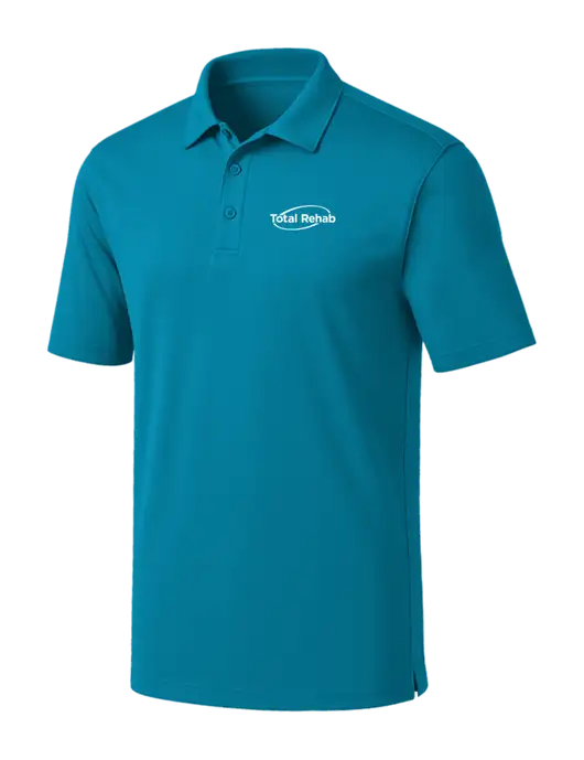 Sapphire Blue Silk Touch Performance Polo w/Total Rehab Logo