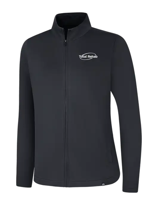 TravisMathew Womens Black Coveside Full-Zip w/Total Rehab Logo