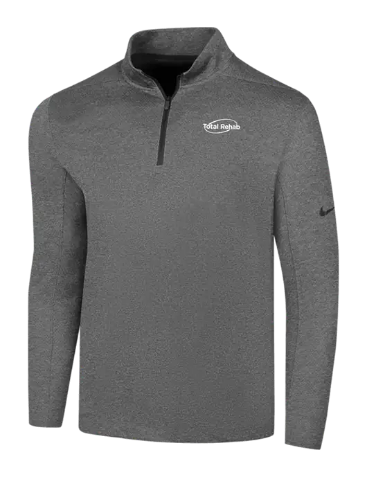 NIKE Dark Grey Heather Dry 1/2 Zip Cover-Up w/Total Rehab Logo