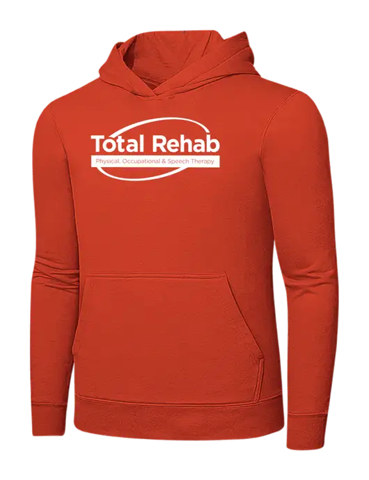 Orange 7.8 oz Ring Spun Hooded Sweatshirt w/Total Rehab Logo