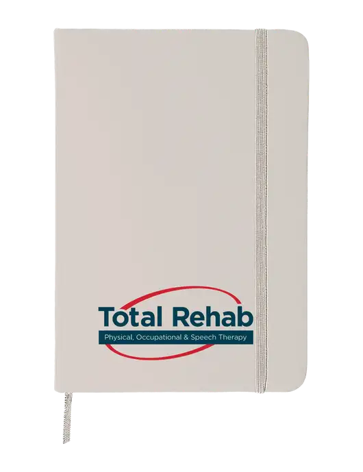 White Comfort Touch Bound Journal 5" X 7" w/Total Rehab Logo