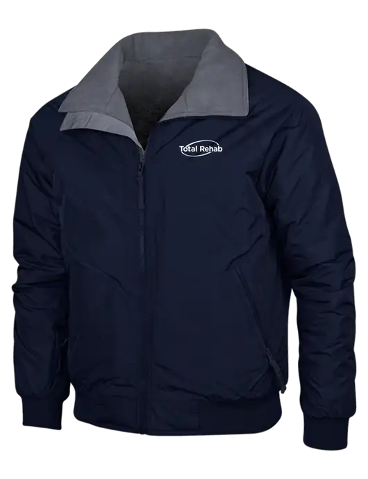 Navy/Heather Grey Classic Challenger Jacket w/Total Rehab Logo