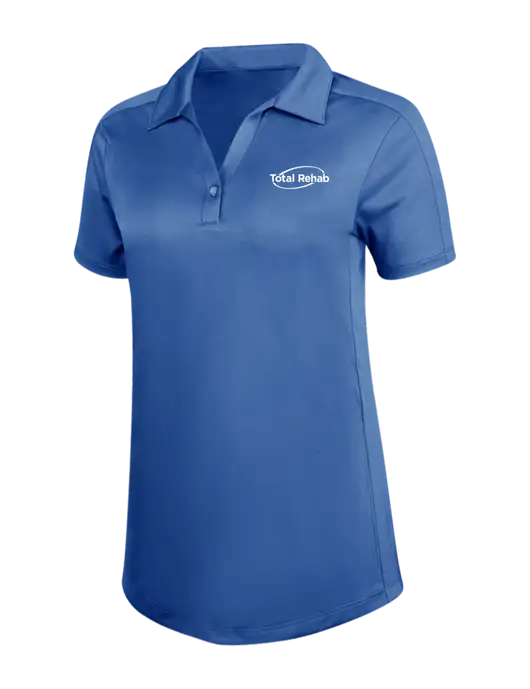 Womens Dark Royal Blue Diamond Jacquard Polo w/Total Rehab Logo