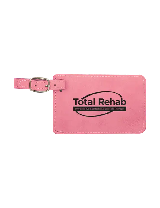 Pink Leatherette Luggage Tag w/Total Rehab Logo