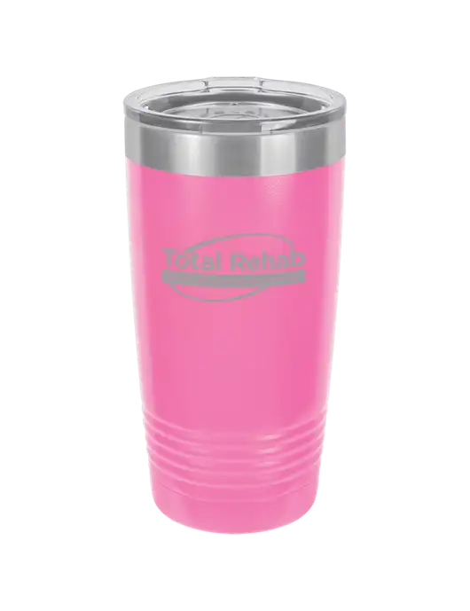 Polar Camel 20 oz Powder Coated Pink Vacuum Insulated Tumbler w/Total Rehab Logo