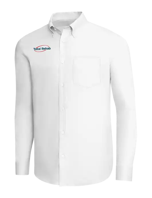 Brooks Brothers White Wrinkle-Free Stretch Pinpoint Shirt w/Total Rehab Logo