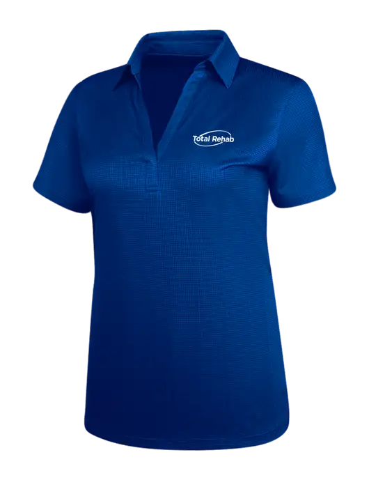 Dark Royal Blue Womens Performance Fine Jacquard Polo w/Total Rehab Logo