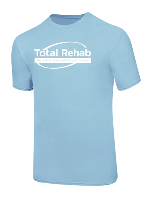 Ring Spun Light Blue 4.5 oz T-Shirt w/Total Rehab Logo