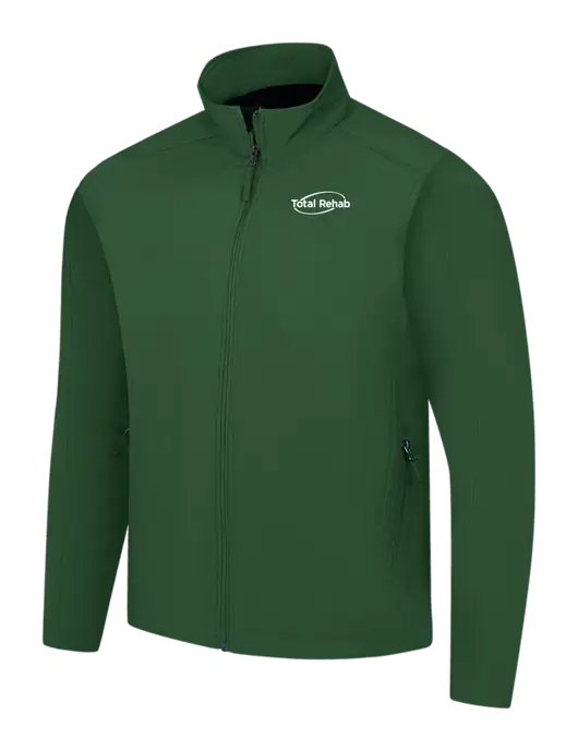 Dark Green Core Soft Shell Jacket w/Total Rehab Logo