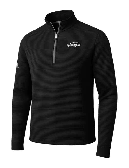 Adidas Black Spacer Quarter-Zip Pullover w/Total Rehab Logo