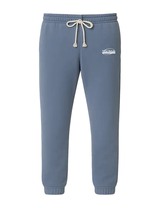 Comfort Colors Garment-Dyed Slate Blue Lightweight Fleece Sweatpants w/Total Rehab Logo