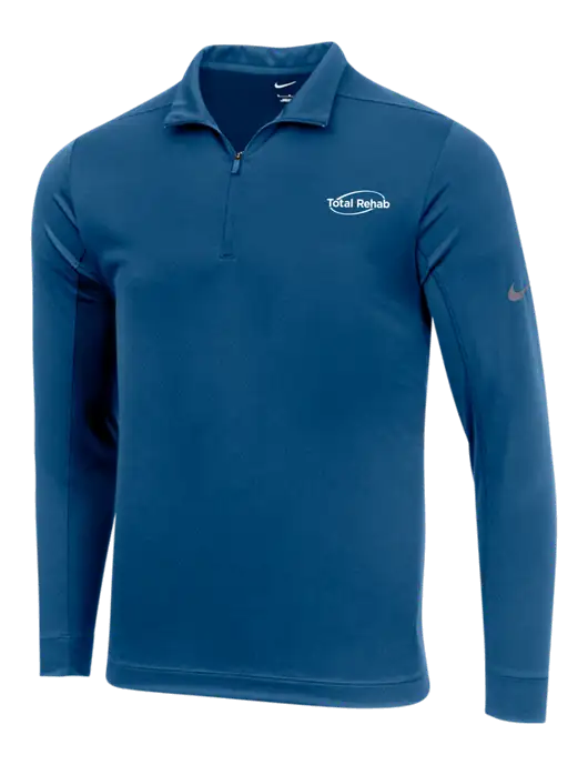 NIKE Dark Royal Dry 1/2 Zip Cover-Up w/Total Rehab Logo