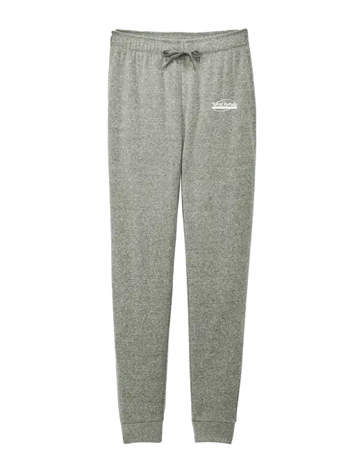 District Womens Dark Medium Grey Mid-Rise Fleece Jogger w/Total Rehab Logo