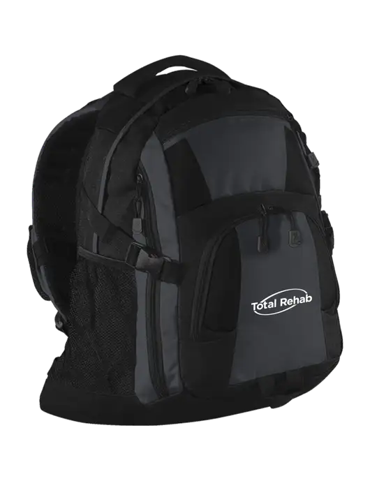 Urban Black/Grey/Black Laptop Backpack w/Total Rehab Logo