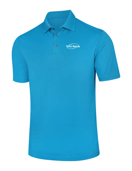 Carolina Blue Performance Fine Jacquard Polo w/Total Rehab Logo