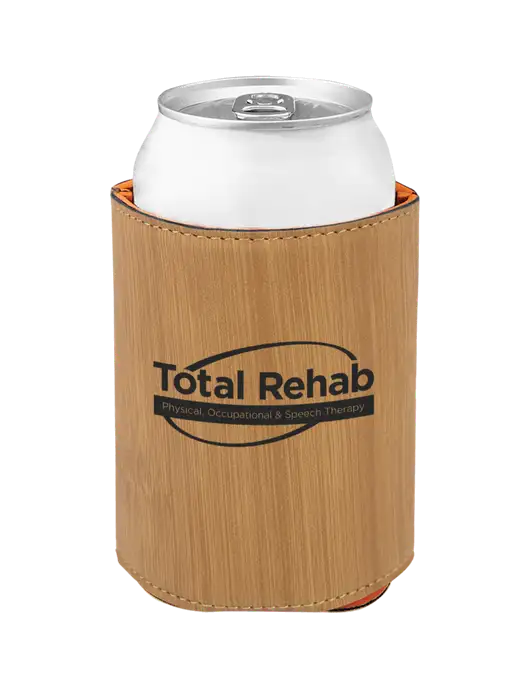 Bamboo Leatherette Beverage Holder w/Total Rehab Logo