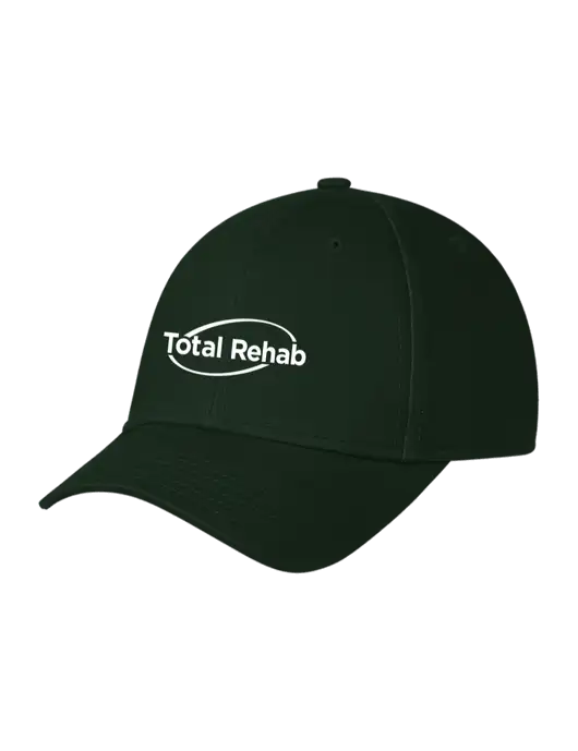Dark Green Structured Cap Hook & Loop w/Total Rehab Logo