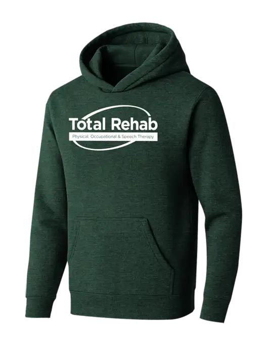 BELLA+CANVAS Heather Forest Sponge Fleece Pullover Hoodie w/Total Rehab Logo
