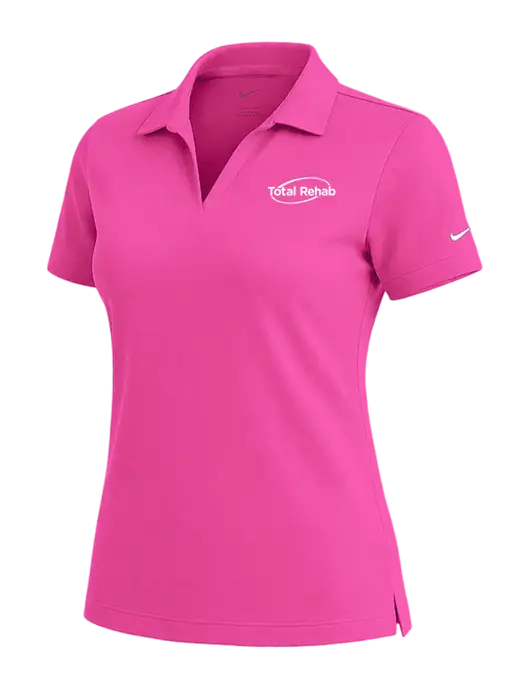 NIKE Fuchsia Womens Dri-Fit Micro Pique Polo w/Total Rehab Logo