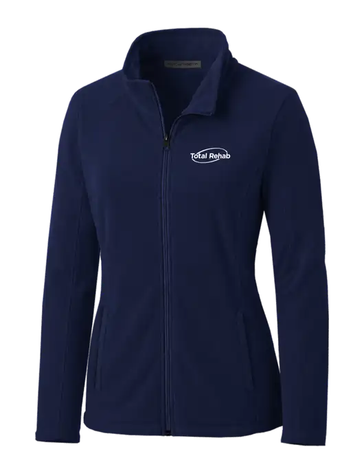 Navy Womens Microfleece Jacket w/Total Rehab Logo
